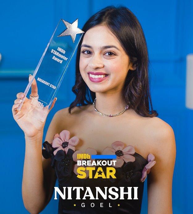 Nitanshi Goel won IMDb Breakout Star STARmeter Award