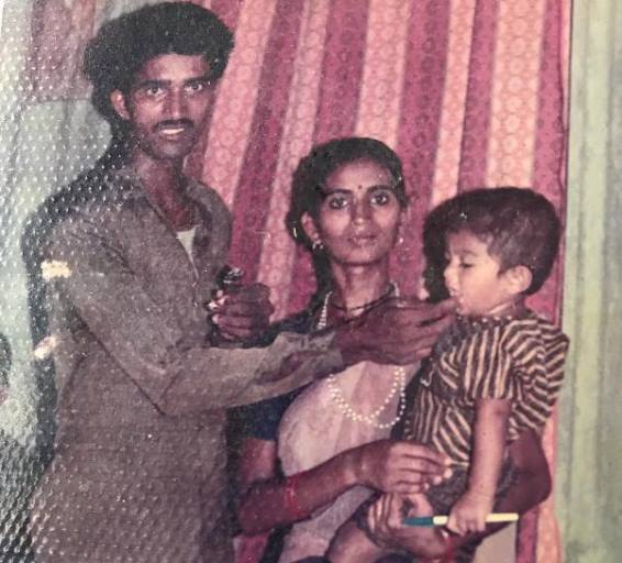 Ananya Nagalla's Childhood Pic with her Parents